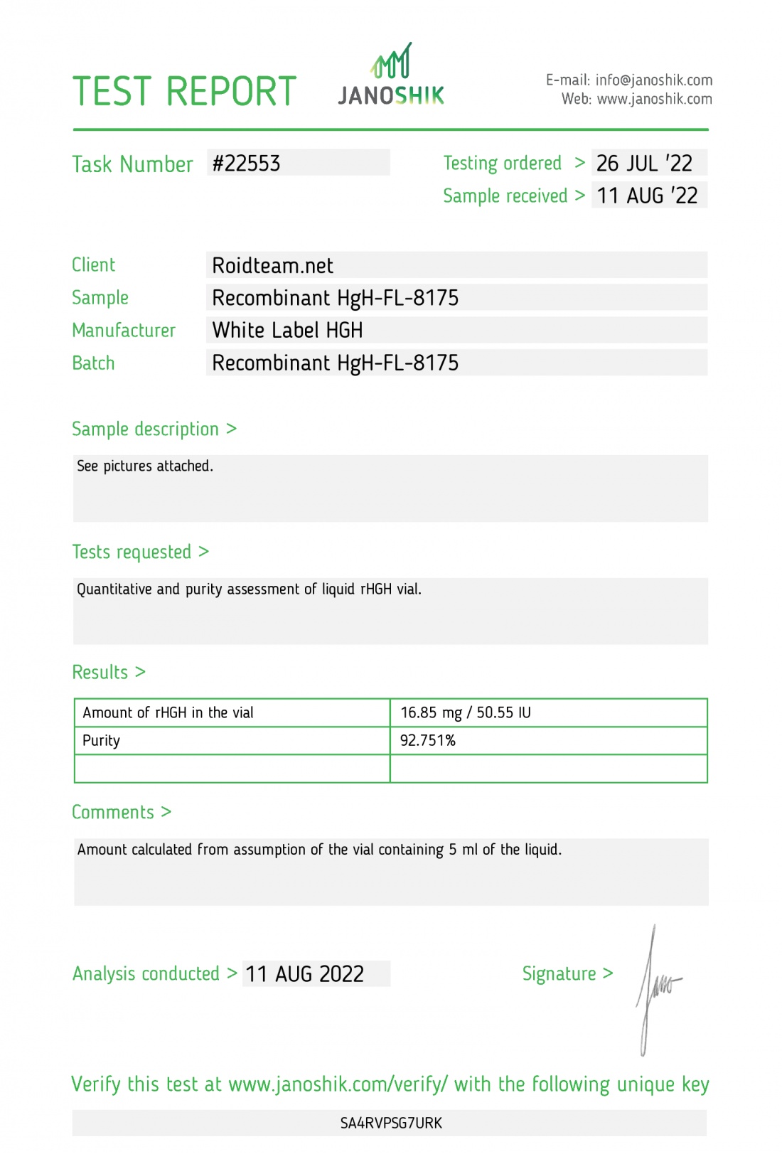 HgH Somatropin Flüssigkeit Hersteller: White Label Packung: 100IU / 2x Fläschchen